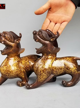 望天吼瑞兽铜貔貅摆件