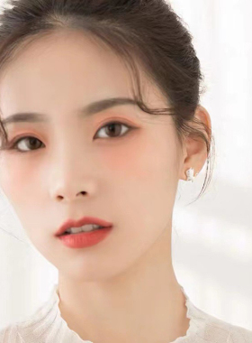 MaroMeko小猫爱心耳钉925纯银