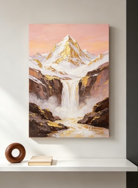 原创大芬村手绘油画山水风景装饰画现代简约玄关挂画中古风艺术品
