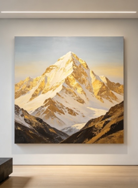 原创大芬村手绘油画山水风景装饰画客厅背景墙挂画中古风玄关挂画
