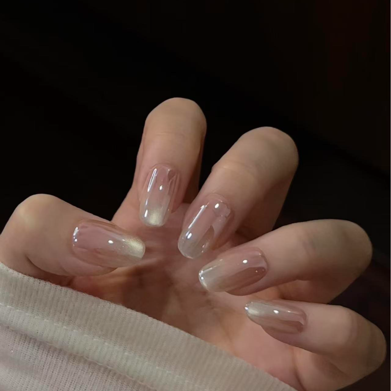 M226猫光海莉裸色极光猫眼短款气质日常百搭简约穿戴甲美甲贴爆闪,淘宝优惠券,粉丝福利购,淘宝优惠卷