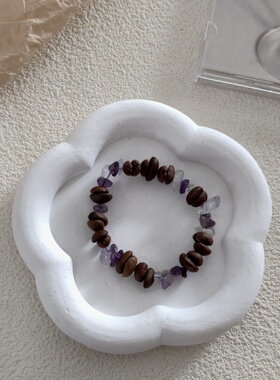 男女情侣咖啡豆手串天然碎石手工串珠手链时尚爆款原创串珠手饰