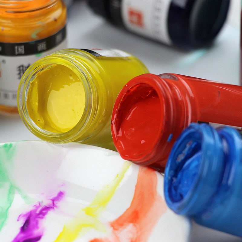 姜思序堂30ml瓶装国画颜料单色装含胶工笔画写意画中国画膏体颜料-图1