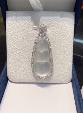 高冰透小众天然玻璃种水沫玉福豆