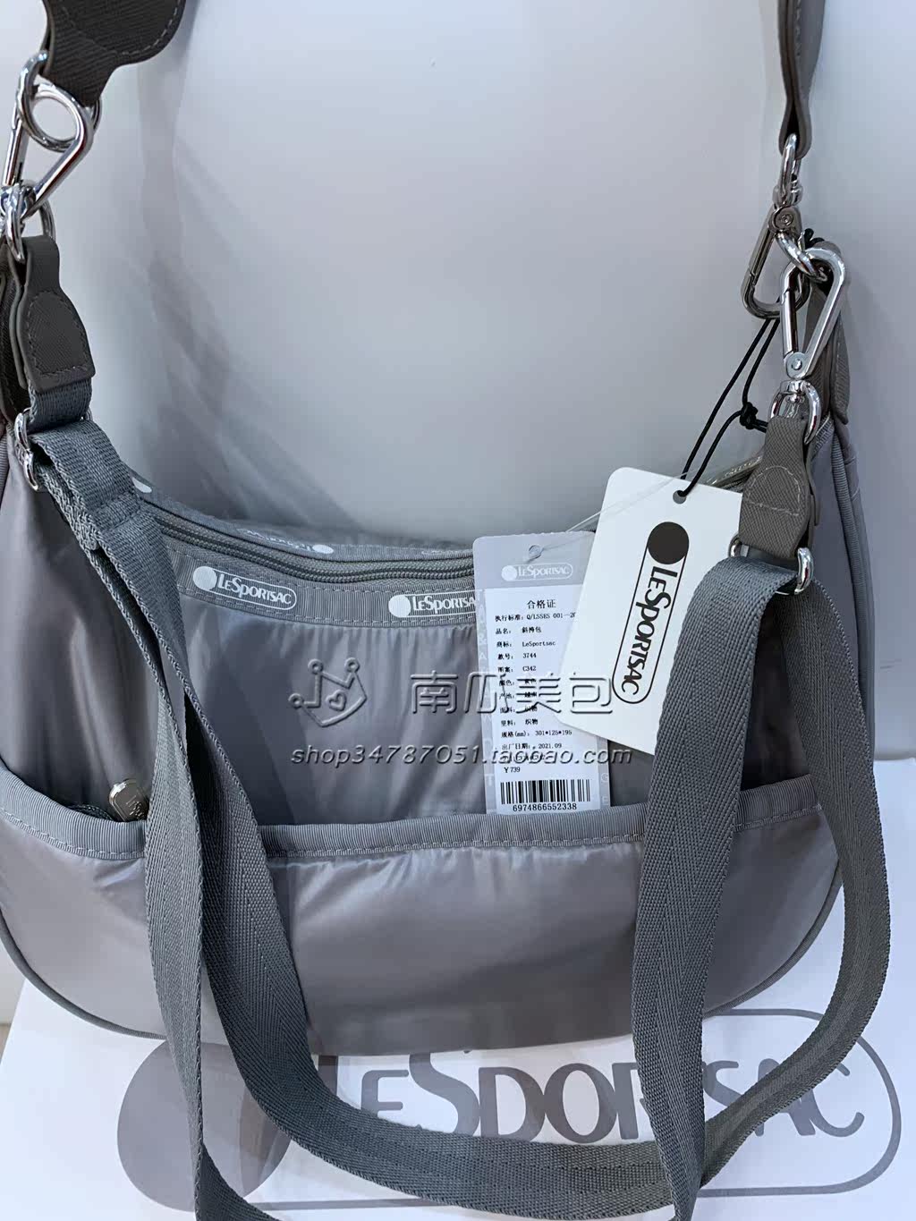 lesportsac 3744-c342单肩斜跨手提包女包背包   珠光灰色