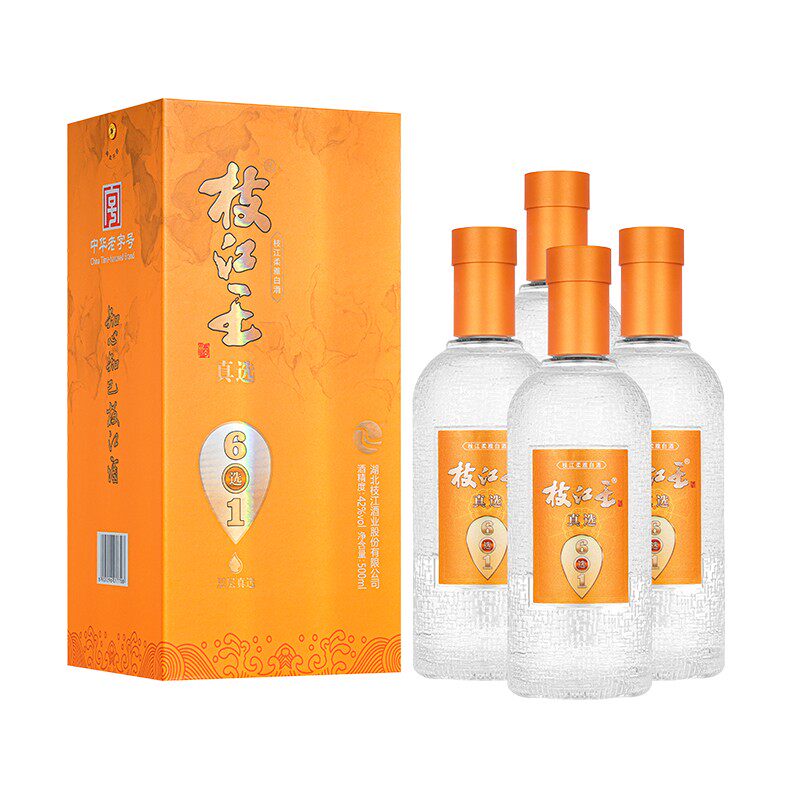 枝江王真选6浓香型风味42度500ml*1瓶枝江大曲口粮酒纯粮食白酒