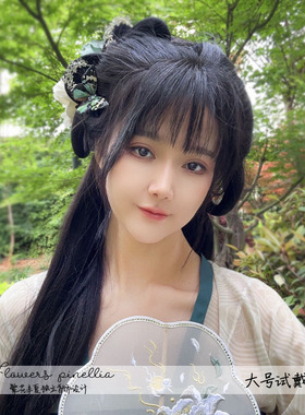 古风仿真绿色蝴蝶边夹发夹发饰