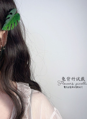 创意树脂大叶子边夹甜美清新