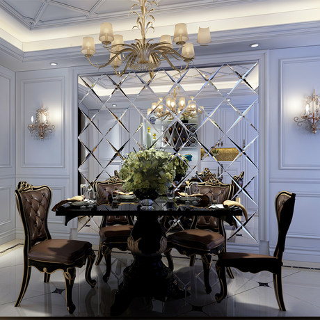 Art Glass Mosaic Background Wall Diamond Mosaic Dining Room Living Room Background Wall Decoration European Tea