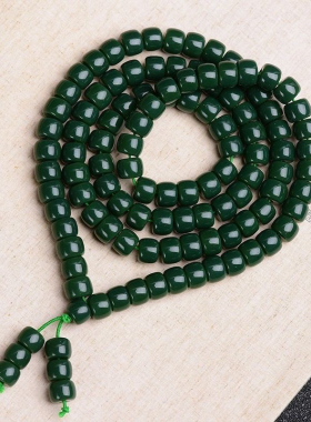 油青色绿色多圈手链老型珠佛珠款毛衣链珠宝饰品
