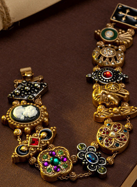 中古风复古宫廷风高级感复古镀复古金手链