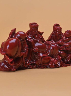 朱砂摆件福禄寿三星天官赐福供奉装饰品家用推荐桌面工艺品礼品新