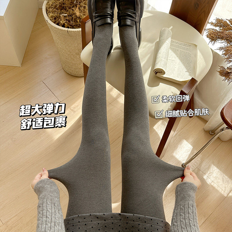 淡时光烟灰色平纹连裤袜女外穿春秋冬美腿显瘦加绒加厚保暖打底袜,淘宝优惠券,粉丝福利购,淘宝优惠卷