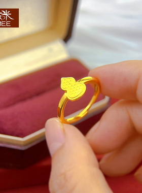 UMEE镀黄金色葫芦简约轻奢戒指