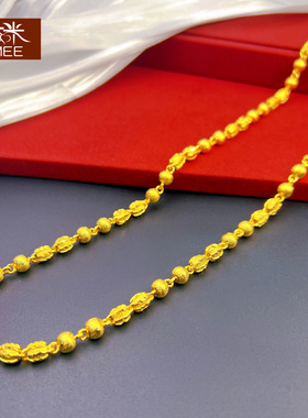 久不掉色镀24k黄金色男士佛珠链