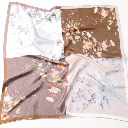 Wu Canli silk scarf women's silk twill spring and autumn square scarf