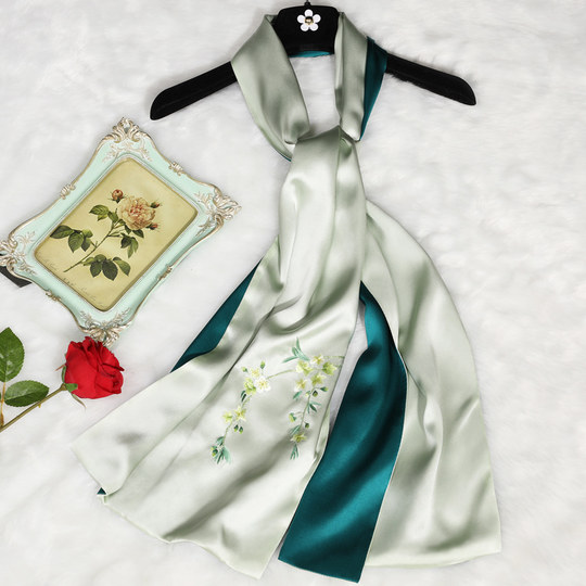 Scarf silk scarf women's silk handmade Suzhou embroidery cheongsam shawl