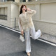 ສະໄຕລ໌ແຫ່ງຊາດ light luxury lady style beaded embroidered vest suit summer 2026 new thin inner transparent in three-piece wide-leg pants pants set