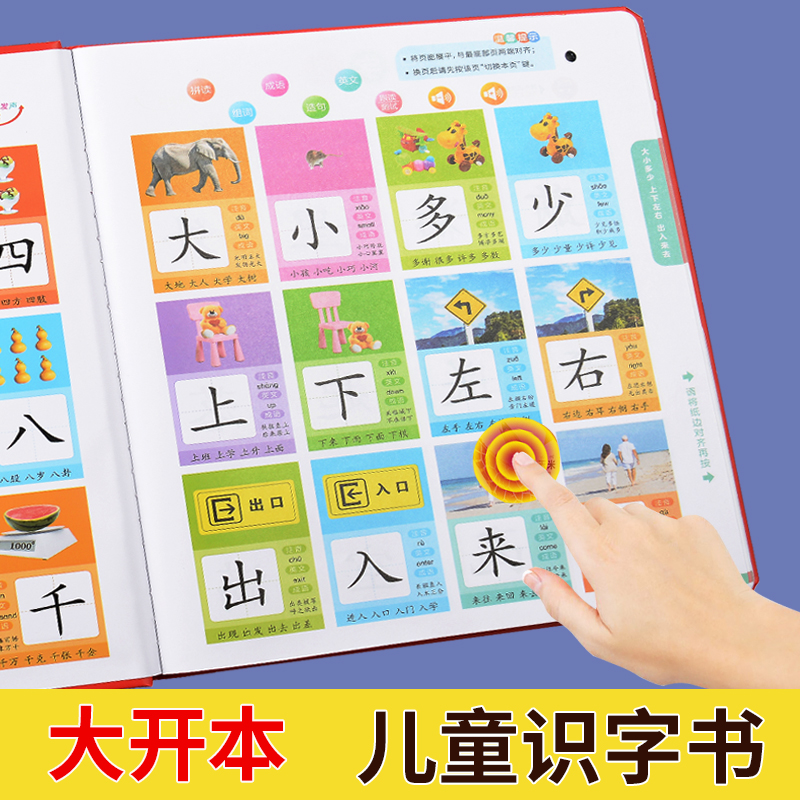 儿童识字大王3000字卡片点读机早教发声书幼儿园认字宝宝有声看图 - 图1