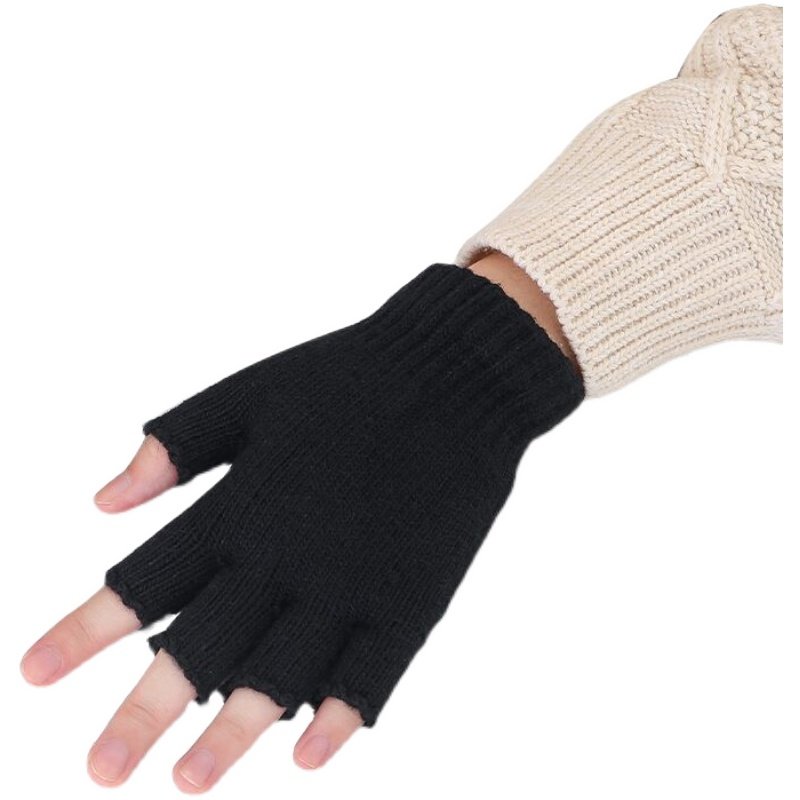 3双 羊毛半指手套女秋冬季青年针织毛线两用男士冬天保暖露指学生,淘宝优惠券,粉丝福利购,淘宝优惠卷
