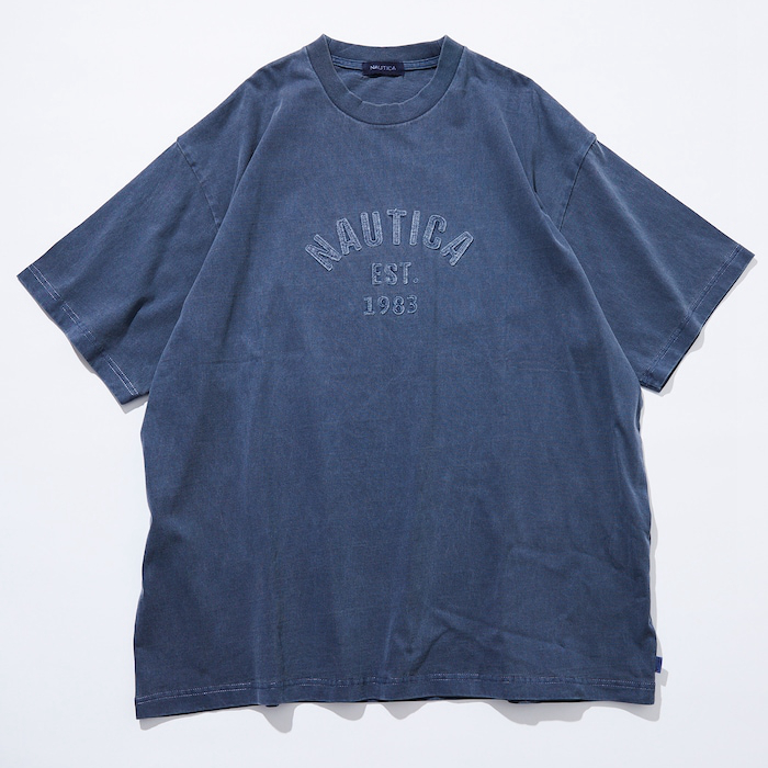 【NextVogue】NAUTICA Pigment Dyed Felt Patch水洗做旧短袖T恤-图2