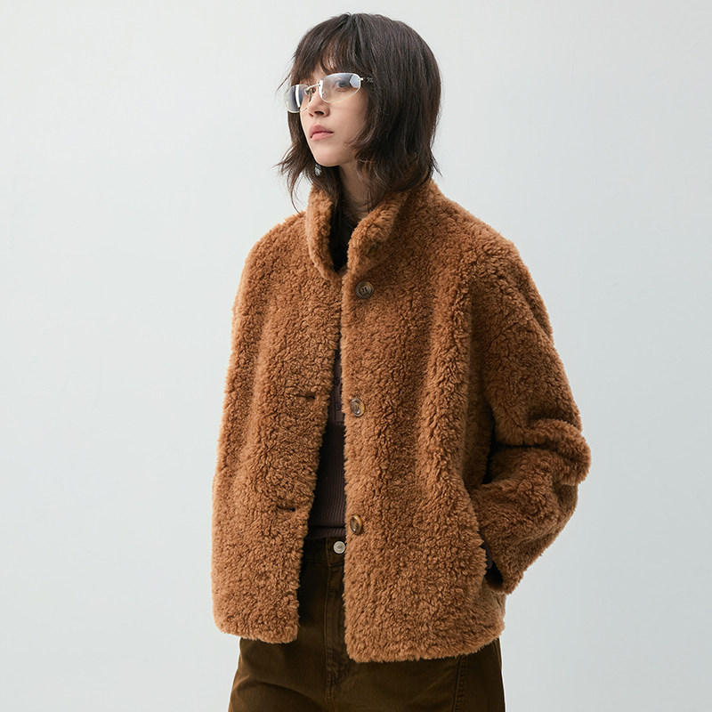 【所有女生直播间】VIVIDINI 秋冬短款小立领羊羔毛外套,淘宝优惠券,粉丝福利购,淘宝优惠卷