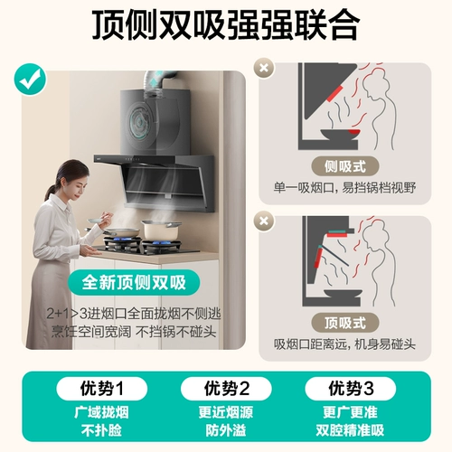 Vatti Range Hood xiaofeiyi K7 верхняя сторона двойной всасывание капюшона Home 7-формированная частота Официальный флагманский магазин