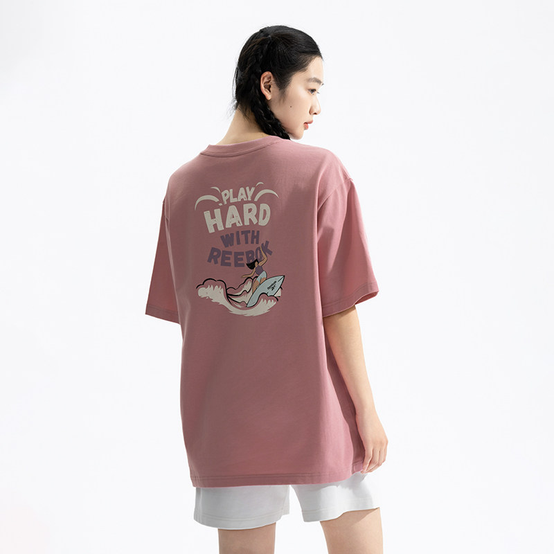 Reebok锐步官方男女款后背潮流印花运动休闲简约舒适短袖T恤,淘宝优惠券,粉丝福利购,淘宝优惠卷