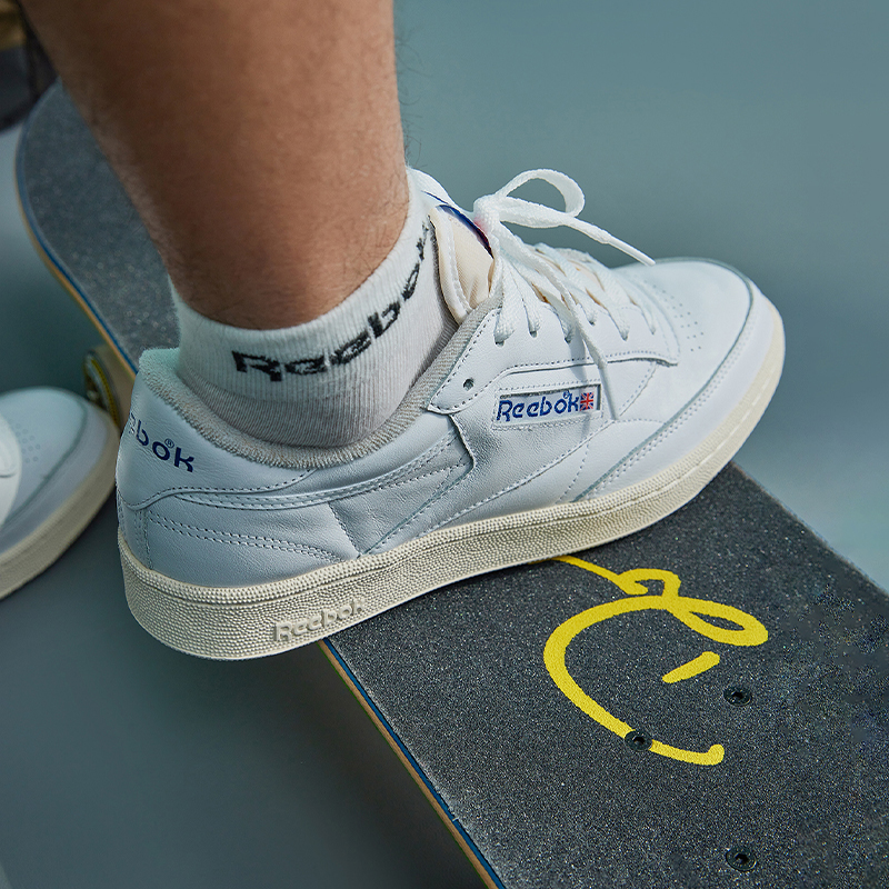 Reebok锐步官方男女款CLUB C 85 VINTAGE经典复古休闲小白鞋板鞋