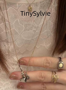 TinySylvie【匠心凝韵 颈间臻品】女士复古式简约银色吊坠项链