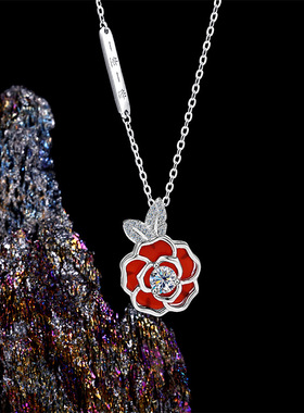 项链简约高级感莫桑石项链s925纯银有钱花系列本命年生日礼物颈链