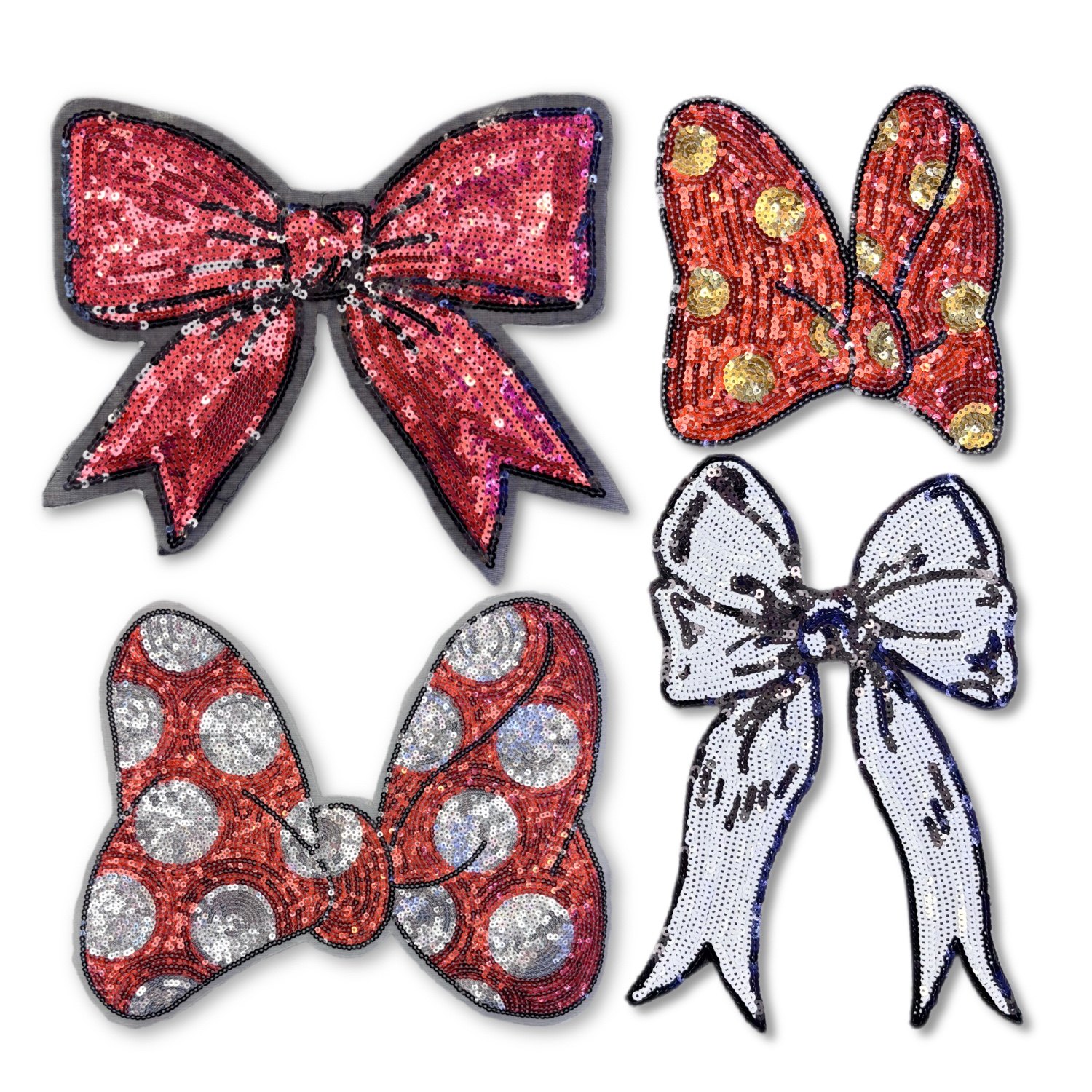 厂家直销可批发经典亮片绣布贴红色米妮蝴蝶结t恤卫衣外套diy补丁,淘宝优惠券,粉丝福利购,淘宝优惠卷