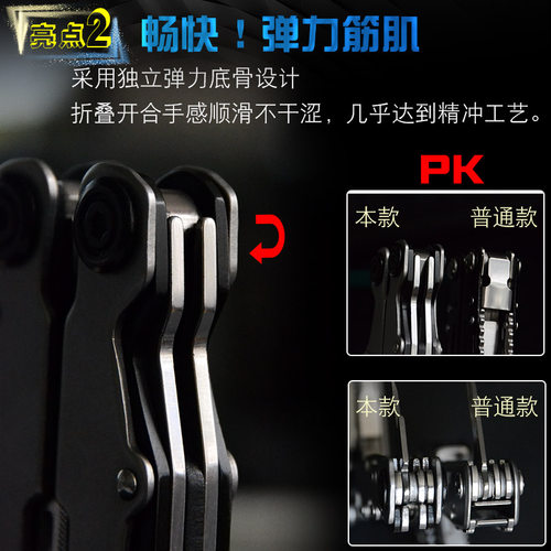 新款多功能钳子全钢便携随身EDC折叠小刀钳扳手钳户外野营工具钳 - 图1