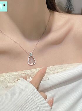 维罗纳如意玉髓葫芦纯银锁骨链女