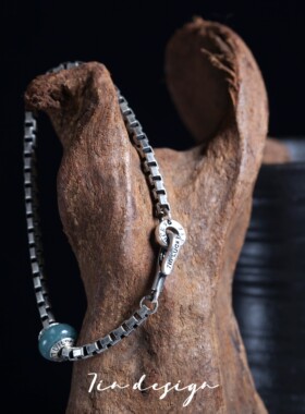 7in【涟漪】原创小众设计时尚配饰情侣跑环路路通翡翠925纯银手链