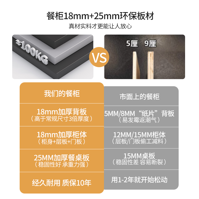 折叠餐桌餐边柜一体小户型家用多功能旋转吧台桌奶油风可伸缩餐桌-图2