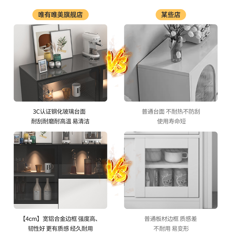 厨房餐边柜简约实木酒柜客厅靠墙收纳储物柜沙发边柜电视柜旁立柜-图2