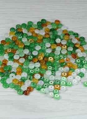 新款 现货翡翠三彩隔片算盘珠手串吊坠配饰摆件中式人物