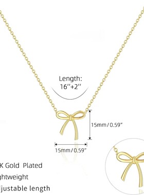 Gold Necklace for Women Bow Necklace Gold Silver Plated Neck