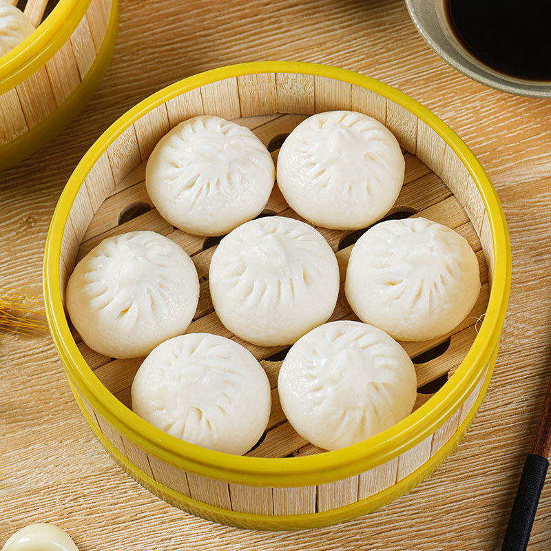 仿真嵊州小笼包假蟹黄汤包模型早点食物食品道具装饰包子摆件肉包 - 图1