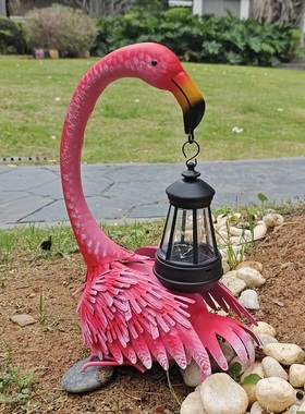 太阳能户外氛围吊灯火烈鸟工艺品铁艺园区公园装饰造景