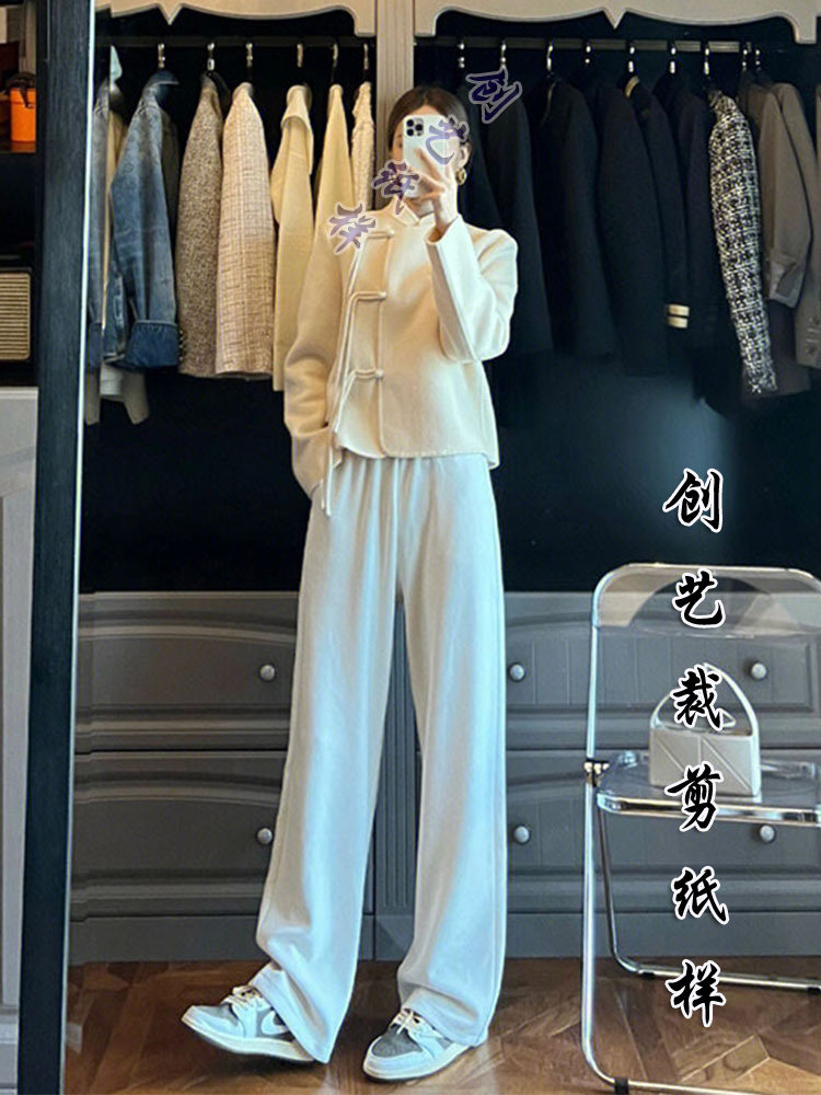 缝纫图纸N133秋冬女款新中式盘扣双面羊绒旗袍上衣短款外套衣服图,淘宝优惠券,粉丝福利购,淘宝优惠卷