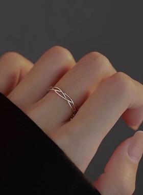 s925纯银素圈悦己戒指女