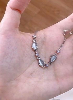 925银小鱼仿石手链轻奢小众精致ins小众设计冷淡风气质手饰