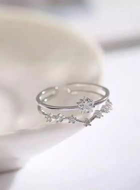 流星皇冠戒指女2024年新款潮轻奢小众设计高级感超闪水钻星星指环