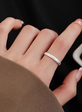 情书戒指女生轻奢小众设计高级感素圈女食指戒开口戒