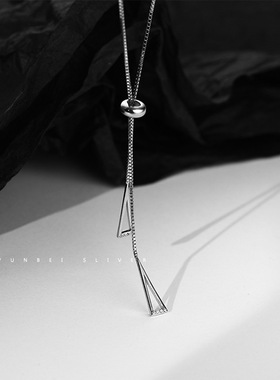 小众轻奢流苏纯银项链女