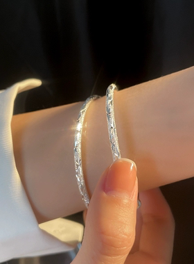 925纯银满天星手镯女小众设计高级感推拉银镯子2023新款爆款手环