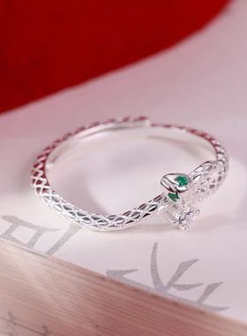 小灵蛇锆石戒指女指环个性配饰尾戒小众设计潮2025年新款