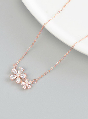 ins水钻学生森系小众设计锁骨链